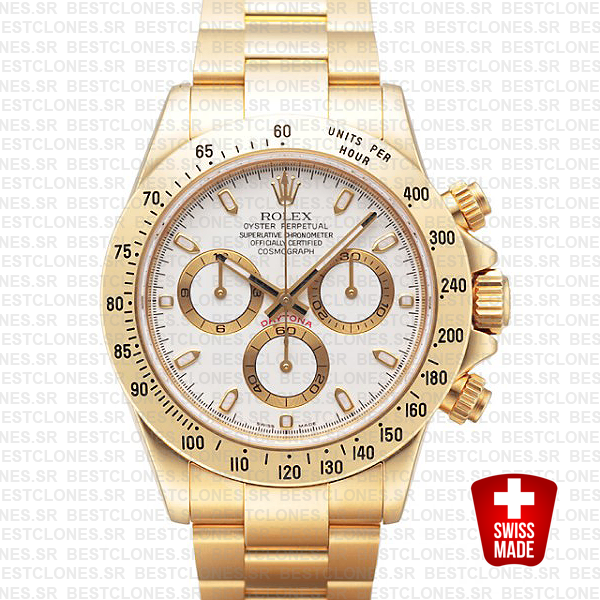 rolex daytona gold with white face